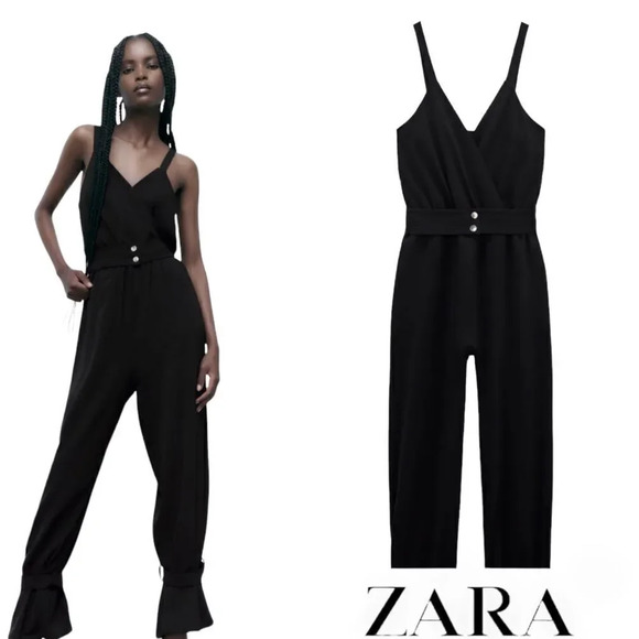 Zara Pants - ZARA | Black | STRAP HEM JUMPSUIT